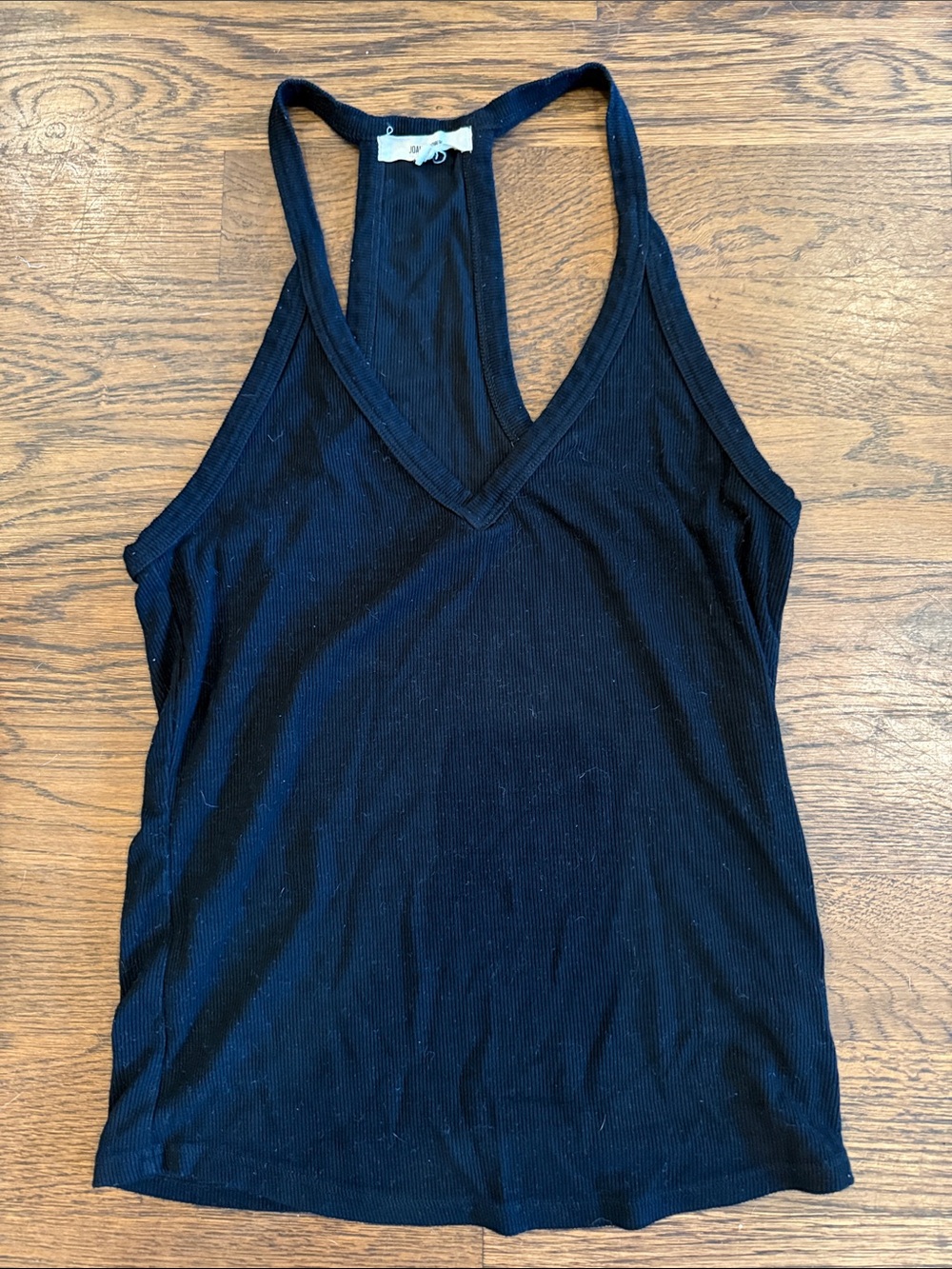 Joah Brown Black Ribbed V-Neck Racerback Tank
